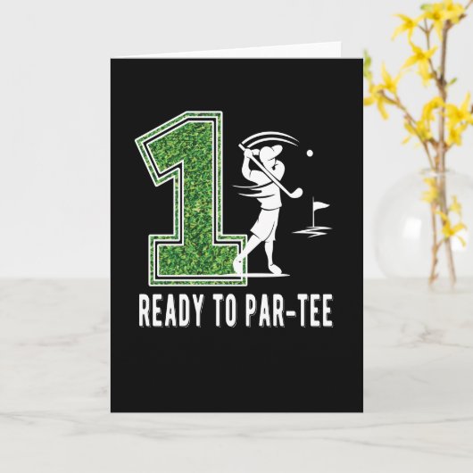 1e verjaardag Gift Golf Player 1 jaar oude jongen Kaart (Gele Bloem)