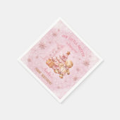 1e verjaardag Gingerbread Man Meisje Roze Kerstmis Servet (Hoek)