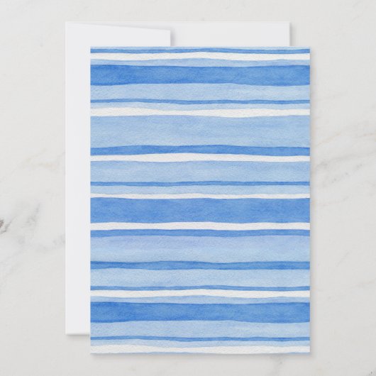 1e Verjaardag Giraffe & Bird Striped Party Kaart (Achterkant)