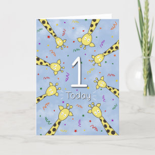 1e verjaardag Giraffe Kaart