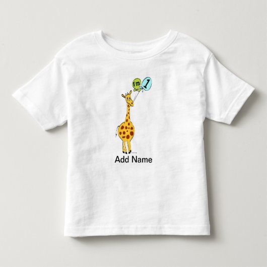 1e verjaardag Giraffe met ballonnen Kinder Shirts (Voorkant)