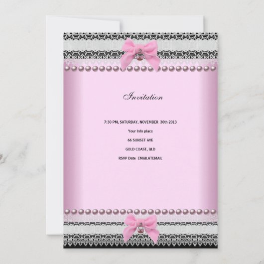 1e verjaardag Girl Pink White Pearl Foto First 2 Kaart (Achterkant)