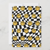 1e verjaardag glimlach gezicht retro zwart wit gro kaart (Achterkant)