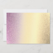 1e Verjaardag Glitter Ombre Roze Gouden Pompoen Fo Save The Date (Achterkant)