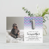 1e verjaardag Glitter Portret Kaart (Staand voorkant)