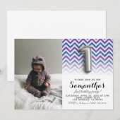 1e verjaardag Glitter Portret Kaart (Voorkant / Achterkant)