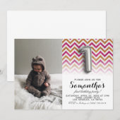 1e verjaardag Glitter Portret Kaart (Voorkant / Achterkant)