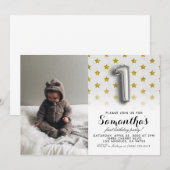 1e verjaardag Glitter Portret Kaart (Voorkant / Achterkant)