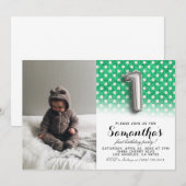 1e verjaardag Glitter Portret Kaart (Voorkant / Achterkant)