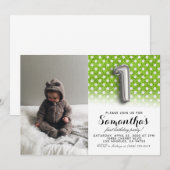 1e verjaardag Glitter Portret Kaart (Voorkant / Achterkant)