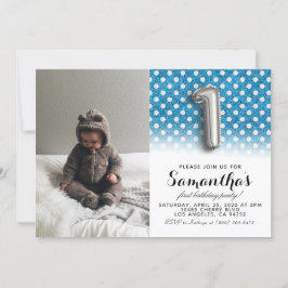 1e verjaardag Glitter Portret Kaart