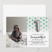1e verjaardag Glitter Portret Kaart (Voorkant / Achterkant)