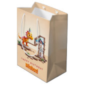 1e verjaardag groot aantal foto | Little Dino Drag Medium Cadeauzakje (Achterkant Gekanteld)