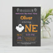 1e verjaardag Halloween-feest uitnodiging (Staand voorkant)