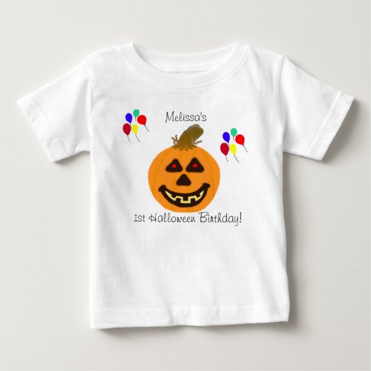 1e verjaardag Halloween Pompoen Ballonnen Naam (Voorkant)