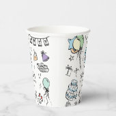 1e verjaardag hand getekend papieren bekers (Rechts)