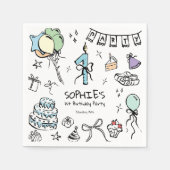 1e verjaardag hand getekend servet (Voorkant)