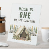 1e verjaardag Happy Camper Kids Verjaardagsfeest Reclamebord Met Voetstuk (Insitu)