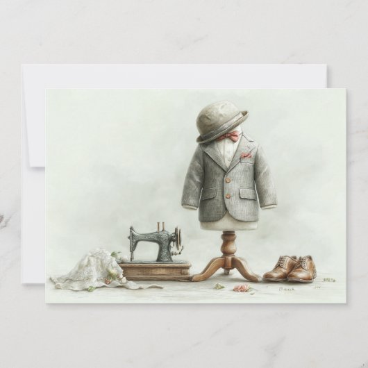 1e verjaardag Haute Couture Baby Boy & Atelier Kaart (Voorkant)