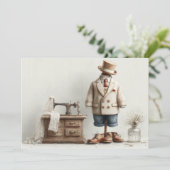 1e verjaardag Haute Couture Baby Boy & Atelier Kaart (Staand voorkant)