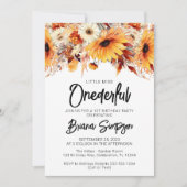 1e Verjaardag Herfst Floral Kaart (Voorkant)