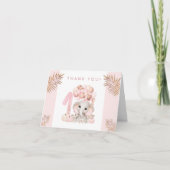 1e Verjaardag Herfst Herfst Roze Meisje Dank u Kaa Bedankkaart (Voorkant)