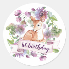 1e verjaardag herten ronde sticker
