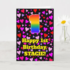 1e verjaardag: Het liefhebbende Kunstpatroon van h Kaart