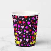 1e verjaardag: Het liefhebbende Kunstpatroon van h Papieren Bekers (Links)