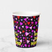 1e verjaardag: Het liefhebbende Kunstpatroon van h Papieren Bekers (Rechts)