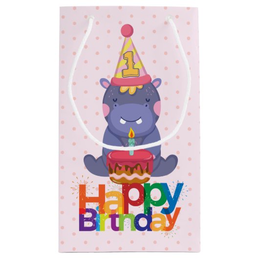 1e verjaardag Hippo Klein Cadeauzakje (Achterkant)