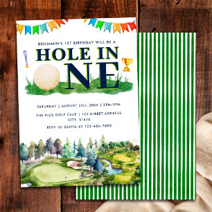 1e verjaardag Hole in One Golf verjaardag Par-Tee Kaart