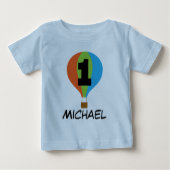 1e Verjaardag Hot Air Balloon Boys T-shirt (Voorkant)