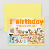 1e verjaardag in SoCal Briefkaart (Voorkant / Achterkant)