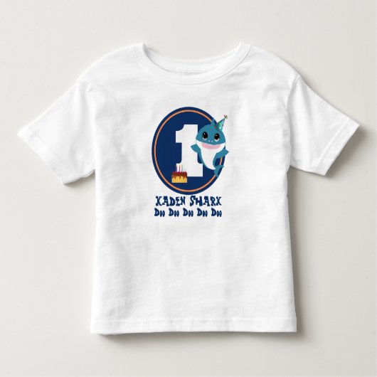 1e Verjaardag Jongen Baby Shark T-shirt (Voorkant)