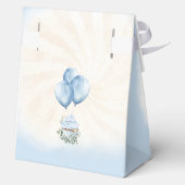 1e verjaardag jongen blauw beige teddybeer grote t bedankdoosjes (Achterkant)