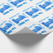 1e verjaardag Jongen Blauwe Camo Een jaar oud B3BZ Cadeaupapier (Hoek)