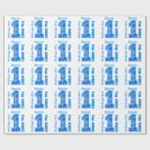 1e verjaardag Jongen Blauwe Camo Een jaar oud B3BZ Cadeaupapier (Vlak)