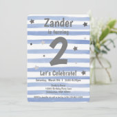 1e verjaardag jongen blauwe ster  kaart (Staand voorkant)