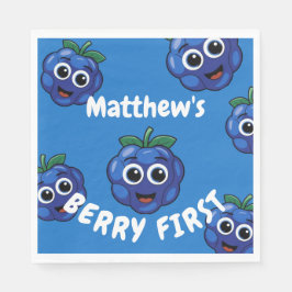 1e verjaardag jongen Blue Berryfirst Servet