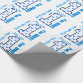 1e verjaardag Jongen Blue hoort een jaar oud B01Z Cadeaupapier (Hoek)