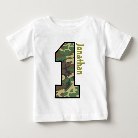 1e Verjaardag Jongen Camo Een Jaar Aangepaste Naam (Voorkant)