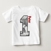 1e Verjaardag Jongen Camo Een Jaar Aangepaste Naam (Voorkant)