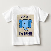 1e Verjaardag Jongen CHEVRON Een Jaar Aangepaste N (Voorkant)