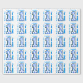 1e verjaardag Jongen Chevron Een jaar oude Douane  Cadeaupapier (Vlak)