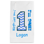 1e verjaardag Jongen Chevron Een jaar oude Douane  Klein Cadeauzakje (Voorkant)