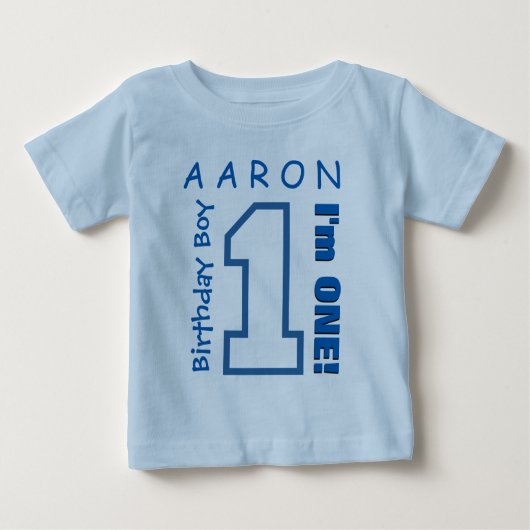 1e Verjaardag Jongen Een Jaar Aangepaste Naam Roze (Voorkant)