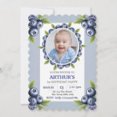 1e verjaardag jongen eerste verjaardag bosbes kaart (Voorkant)