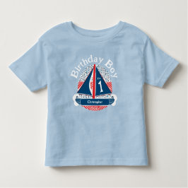 1e verjaardag jongen nautische zeilboot patronen kinder shirts