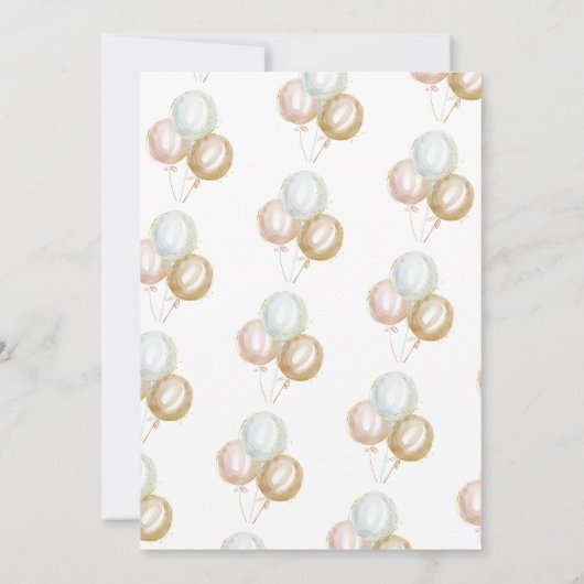 1e verjaardag jongen One-ballonnen Kaart (Achterkant)